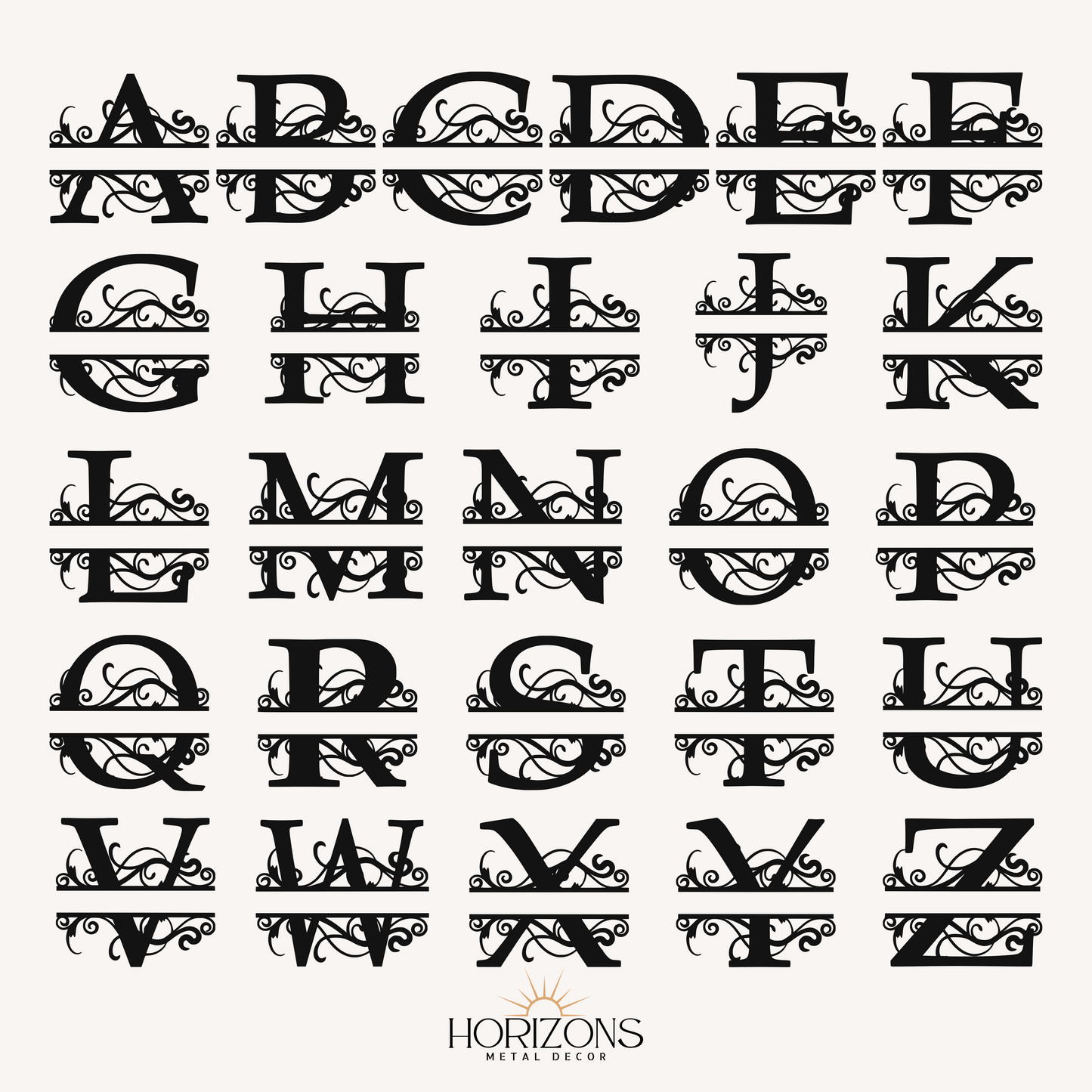 Personalized Split Letter Monogram Sign