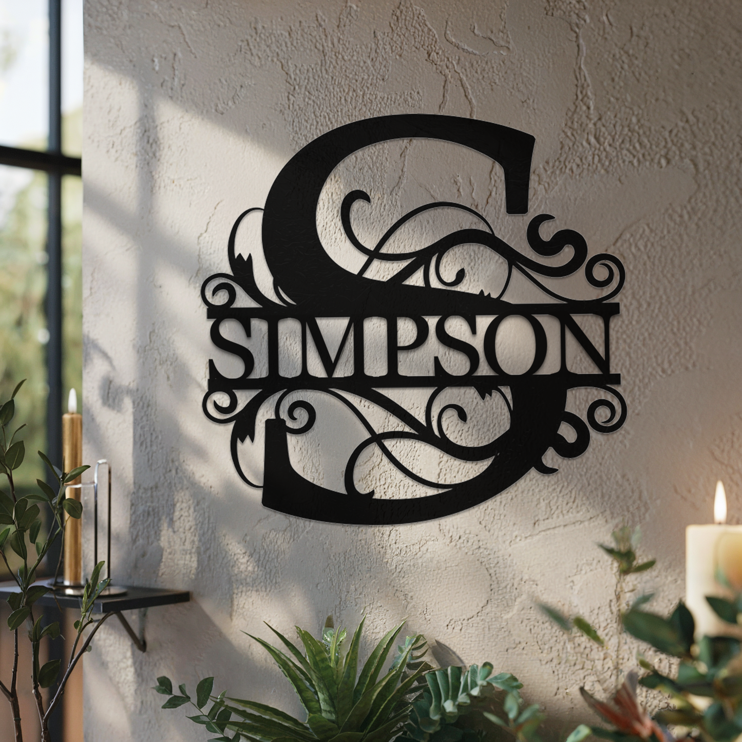 Personalized Split Letter Monogram Sign
