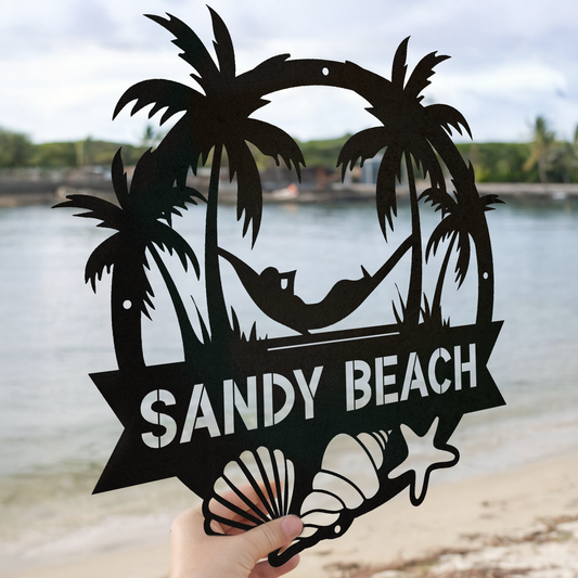 Personalized Beach House Hammock Sign