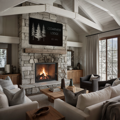 Personalized Pine Tree Lodge Sign