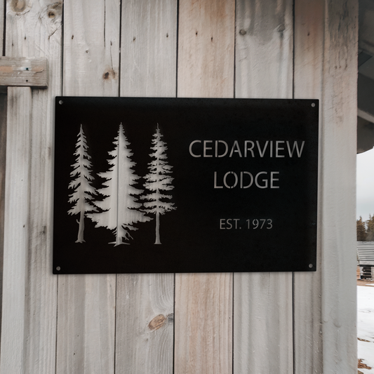 Personalized Pine Tree Lodge Sign