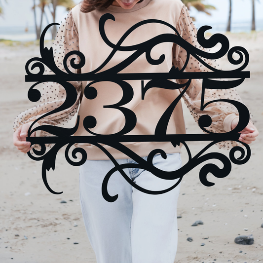 Elegant House Number Sign