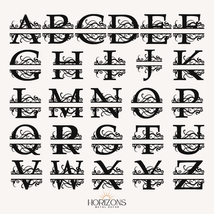 Personalized Split Letter Monogram Sign