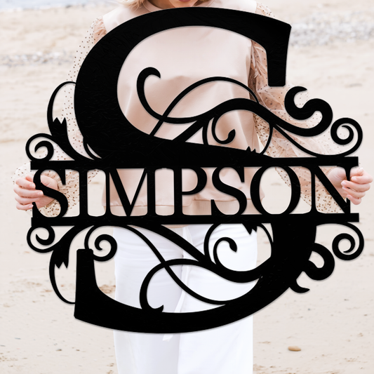 Personalized Split Letter Monogram Sign