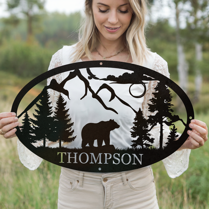 Grizzly Hills Personalized Cabin Sign